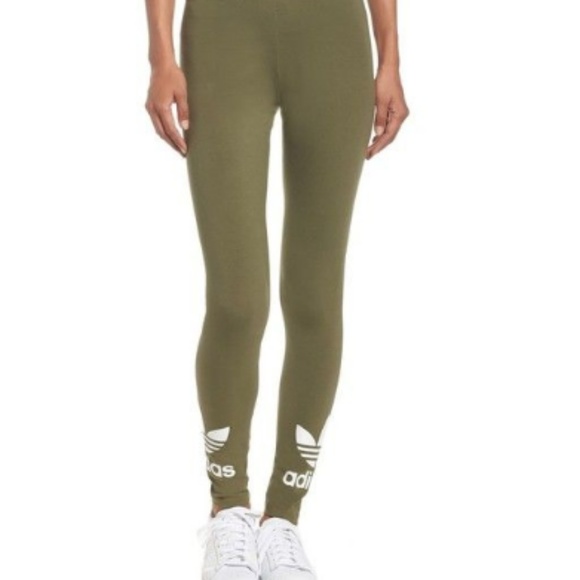 adidas trefoil leggings green